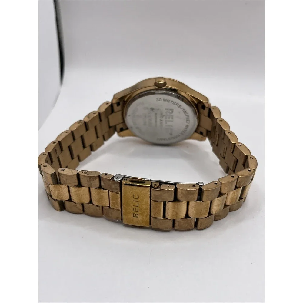 Relic Watch Unisex 36mm ZR15594 Rose Gold Tone Day Date 8.25